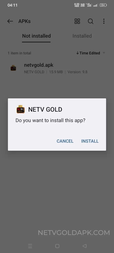 Netv Gold Apk Install Button