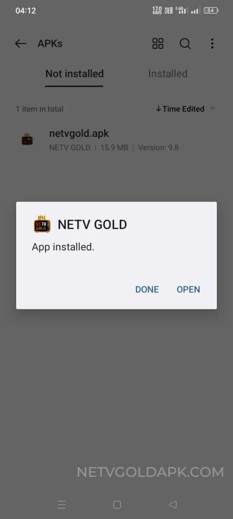 Netv Gold Apk Installed Successfully